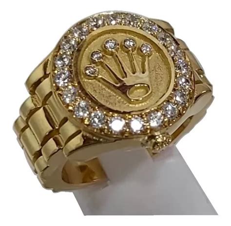 anillo bañado en oro rolex